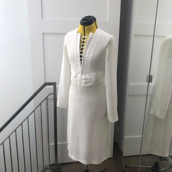 IRO White Lace-Front Dress - Picture 1 of 6